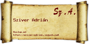 Sziver Adrián névjegykártya